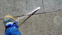 Bubble gum stuck to shoe