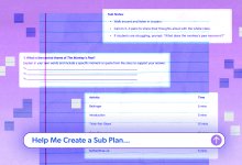 A collage of three ChatGPT answers stacked on top of a piece of paper. The bottom of the image contains the prompt "Help Me Create a Sub Plan..."