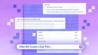 A collage of three ChatGPT answers stacked on top of a piece of paper. The bottom of the image contains the prompt "Help Me Create a Sub Plan..."
