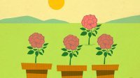 Illustration of flowers growing, representing the gradual release of responsibility