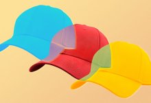 photo collage of baseball caps