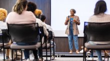 Presenter at a meeting