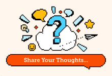 An illustrated question mark along with text asking you to share your thoughts: How do you define the boundaries of acceptable AI use for your students?
