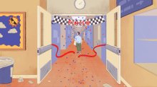 young teacher leaving school on the last day calmly
