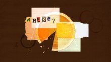 A collage of a pumpkin pie with "where?" in ransom letters layered on top.