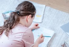 Teen doing homework