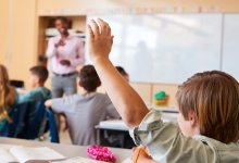Student raising hand