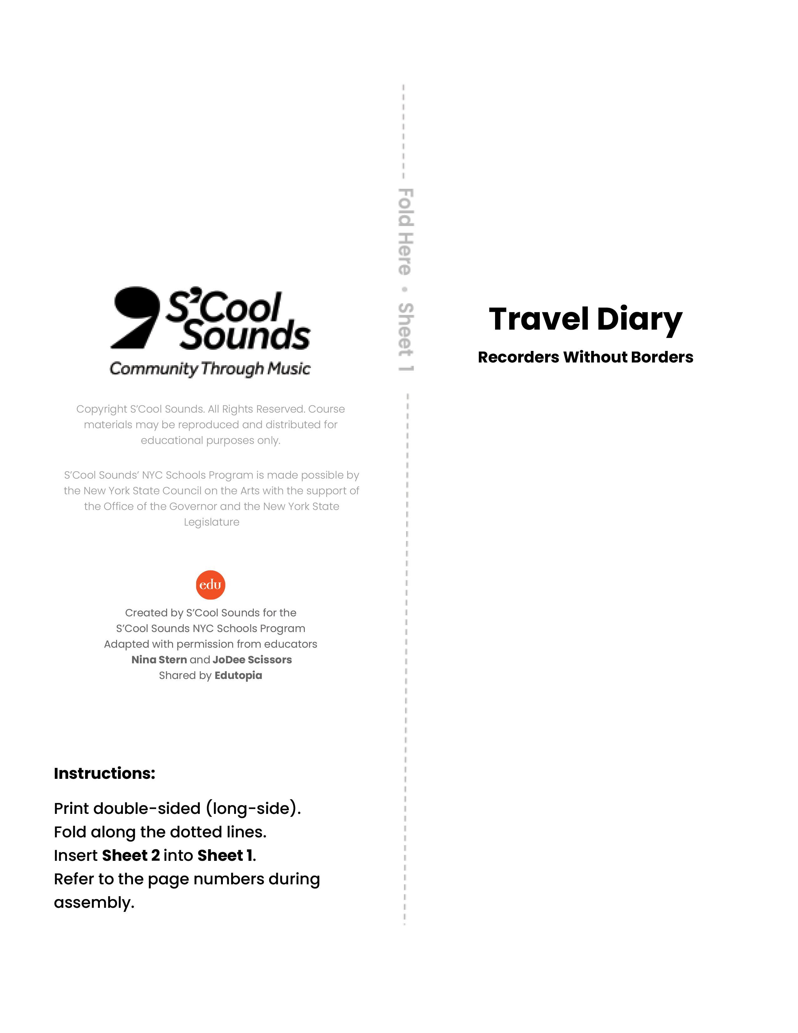 download preview for Recorders Without Borders Travel Diary