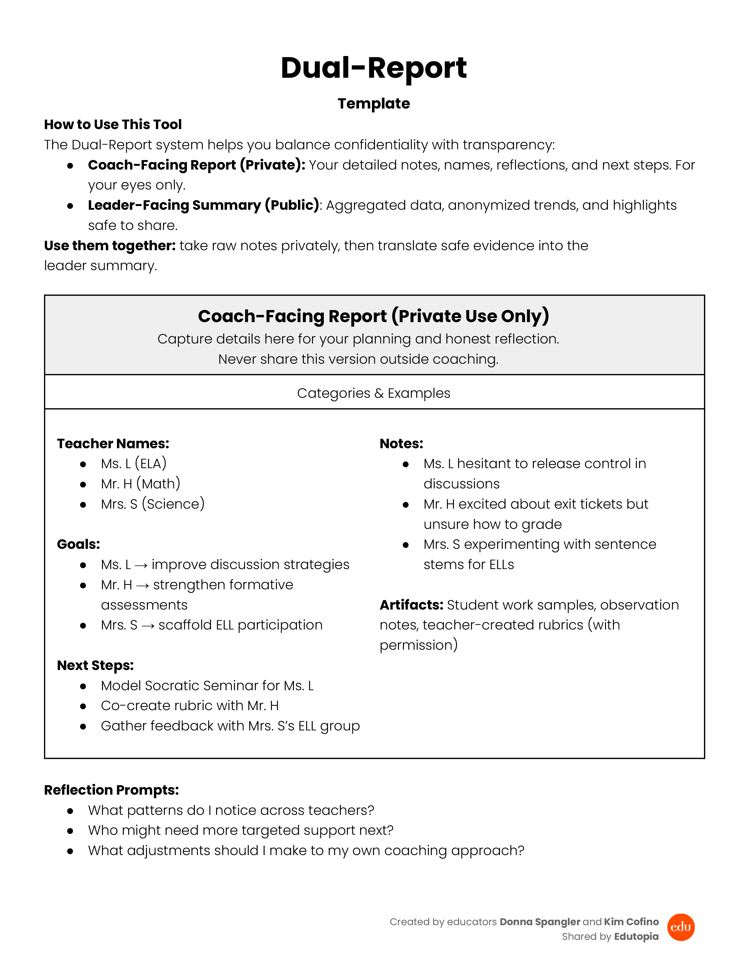 download preview for the Dual-Report Template
