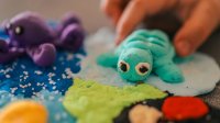 Sea animals made from clay
