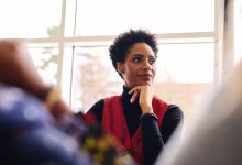 Adult listening during a meeting