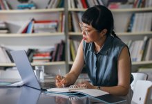 Woman working at desk