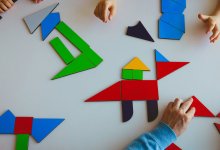 People making animals with shapes