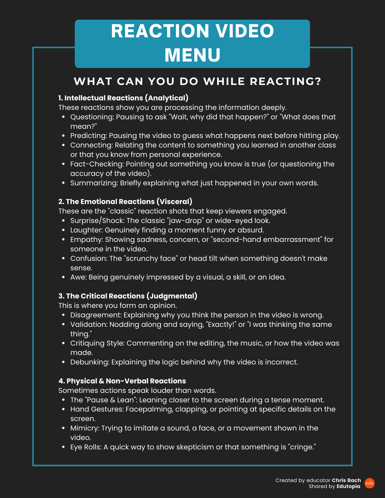 Image of a https://wpvip.edutopia.org/wp-content/uploads/2026/02/downloadable-preview_Reaction-Videos-Menu_Chris-Bach.jpg