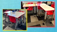 Photo collage of classroom seating arrangements