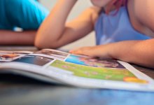 Students reading a graphic novel