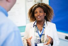 Two teachers talking