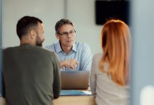 Parents meet with an adminstrator
