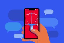 An illustration of a hand hovering over a phone displaying a mousetrap teacher engagement social media