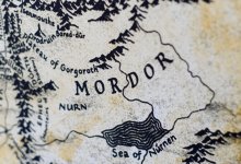 Map of Mordor from Lord of the Rings book