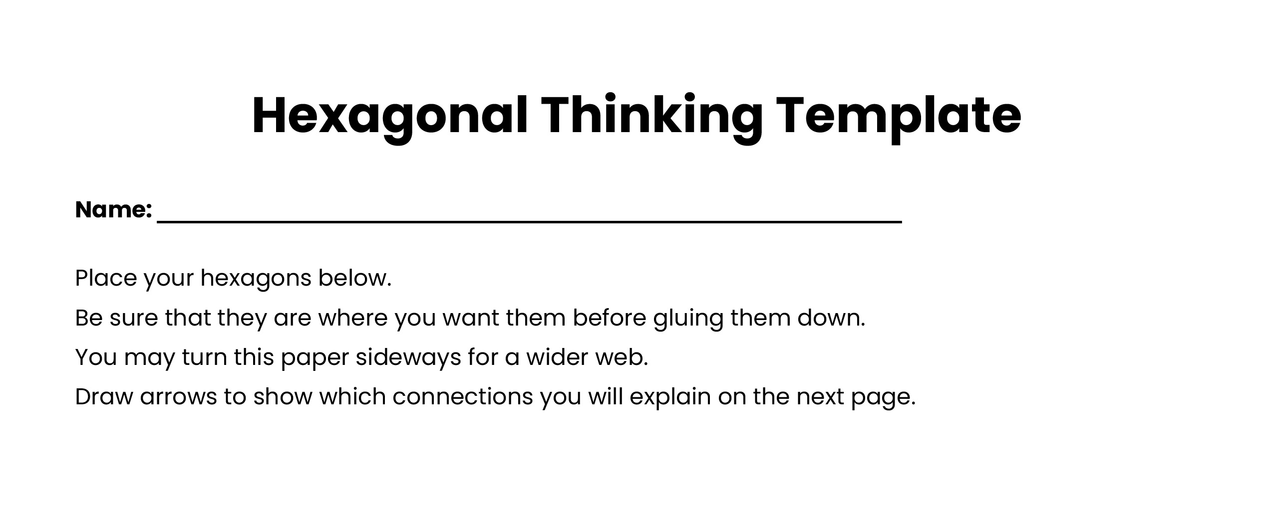 download preview of the Hexagonal Thinking Template worksheet