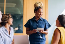 Woman leading a meeting