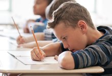 Elementary student writing