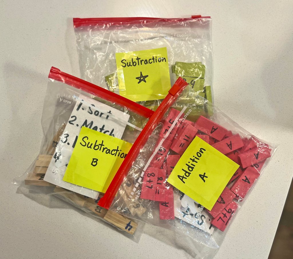 Math fluency block activities