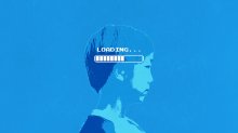 A loading bar on top of a student's head