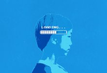 A loading bar on top of a student's head