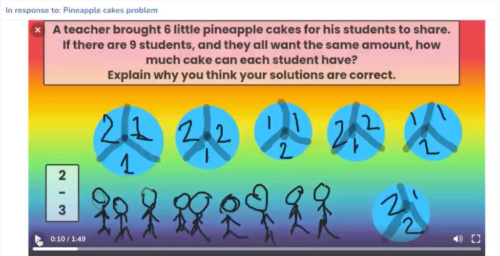 Screenshot of example student work on Seesaw