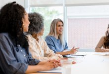 Discussion during a staff meeting