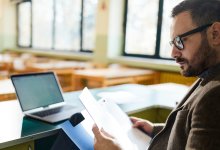 Teacher analyzing information