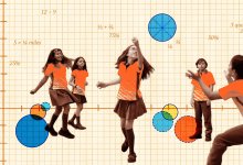 a collage of students on graph paper throwing around a ball around