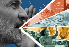 collage of a school leader with various scenes at the start of school