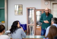 Man leading science professional development session