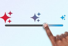 Illustration showing a pointer finger sliding an AI scale