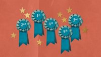 A collection of medals celebrating a teacher's multiple attempts at a task