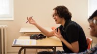 A high school student intentionally responding to their teacher