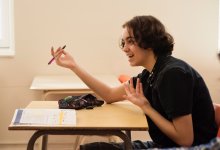 A high school student intentionally responding to their teacher