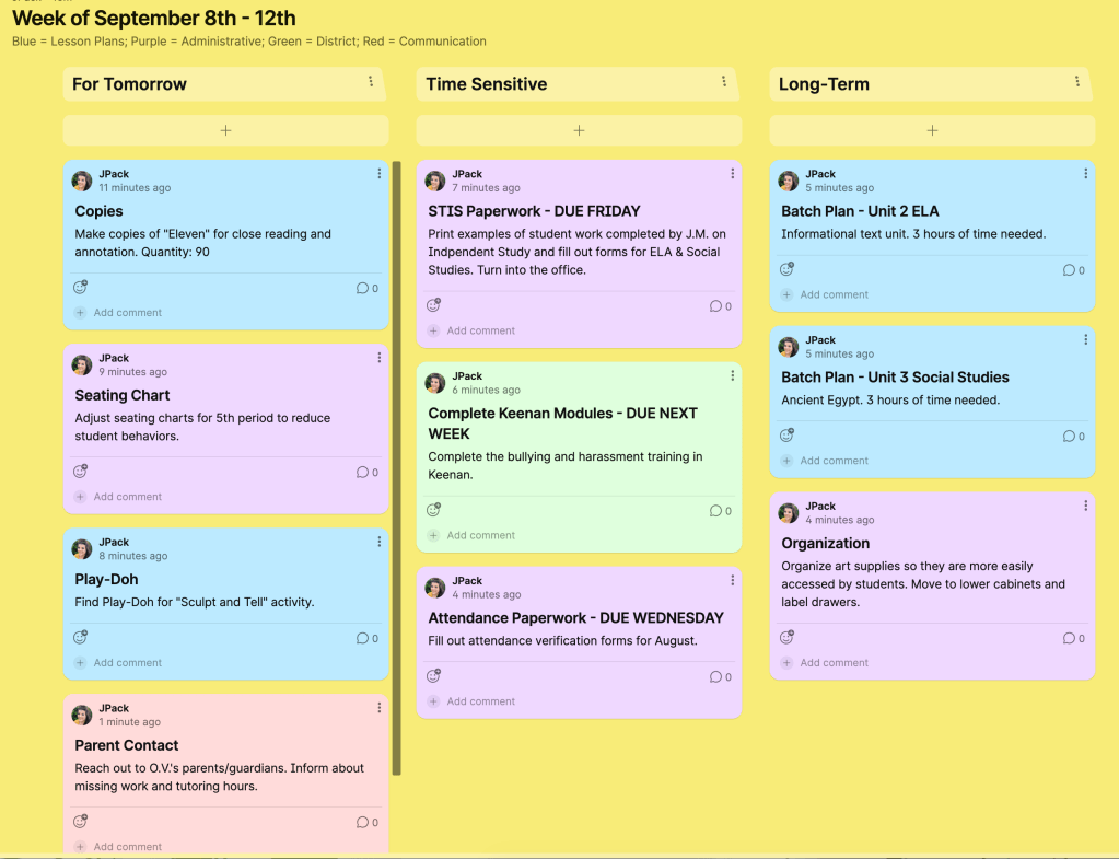 Padlet screenshot