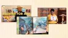 Collage of videos showing authors reading their books aloud