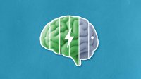 A battery shaped like a brain charging up