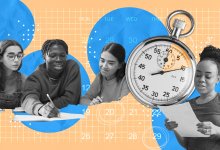 Collage of different activities students can do at the end of class
