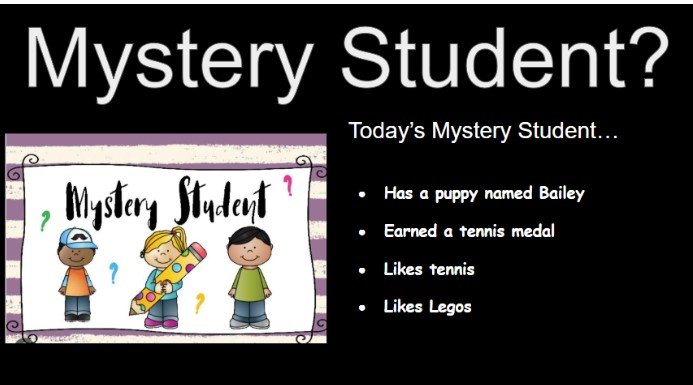 Sample mystery student slide