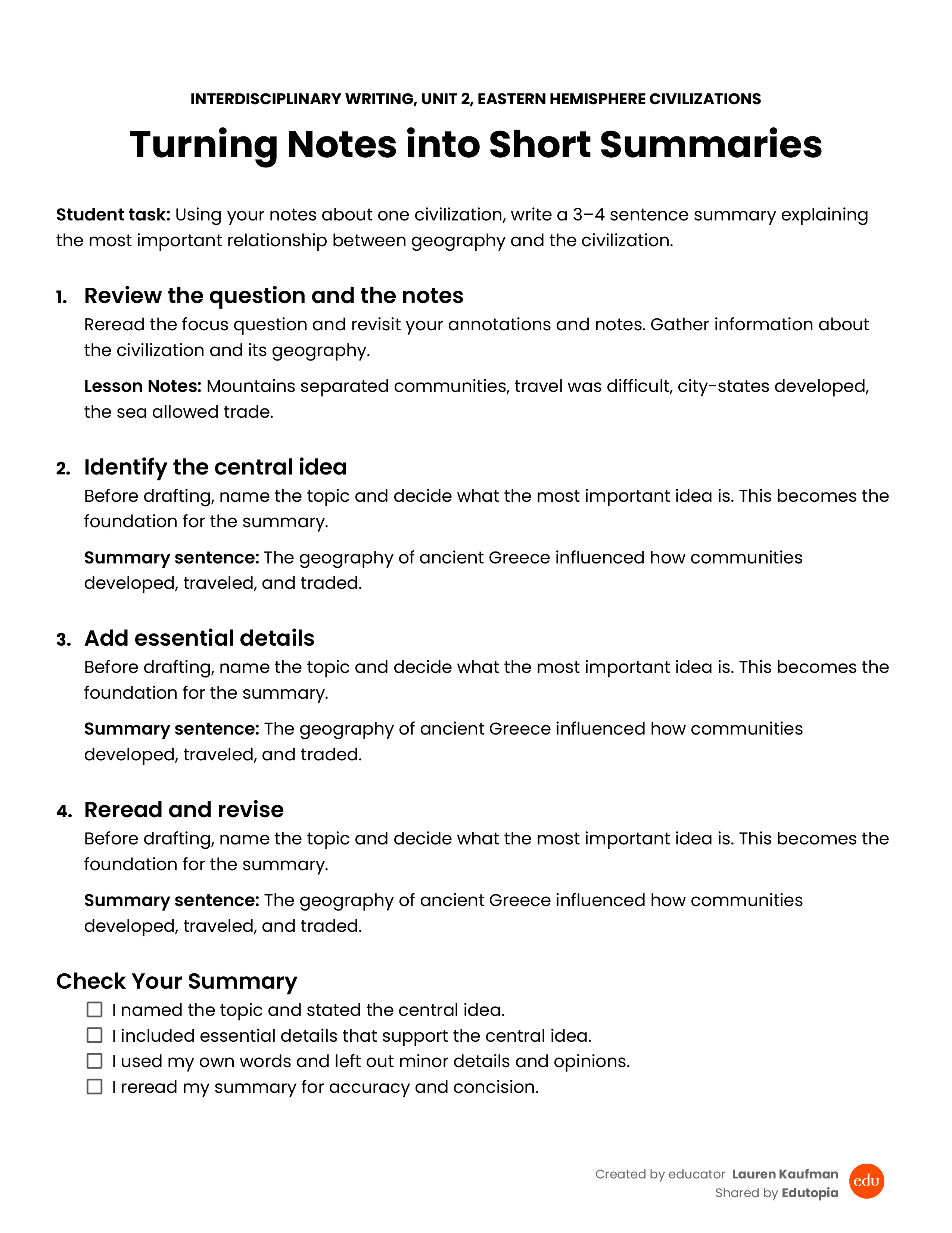 Download preview for Turning Notes Into Short Summaries
